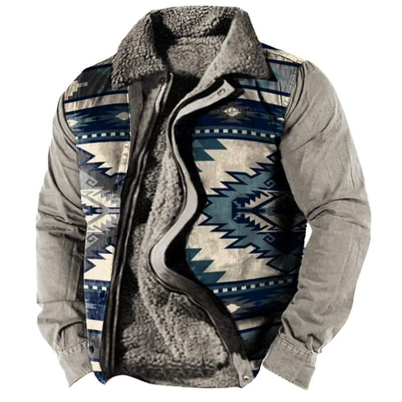 Men's Vintage Thick Lapel Pocket Tactical Jacket